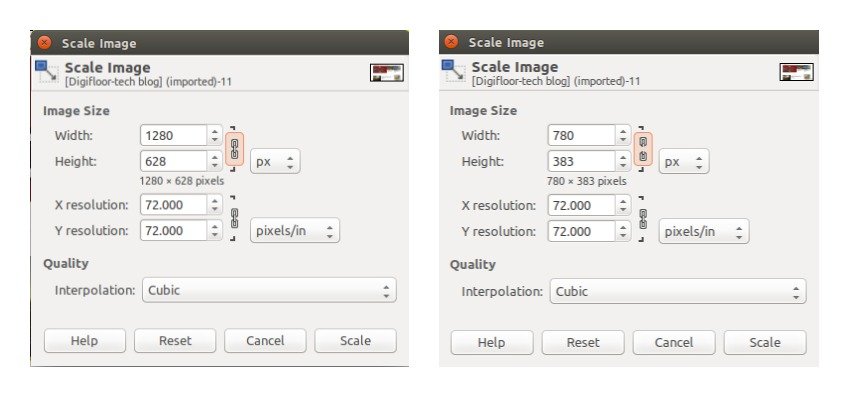GIMP for enlarge and reduce image size