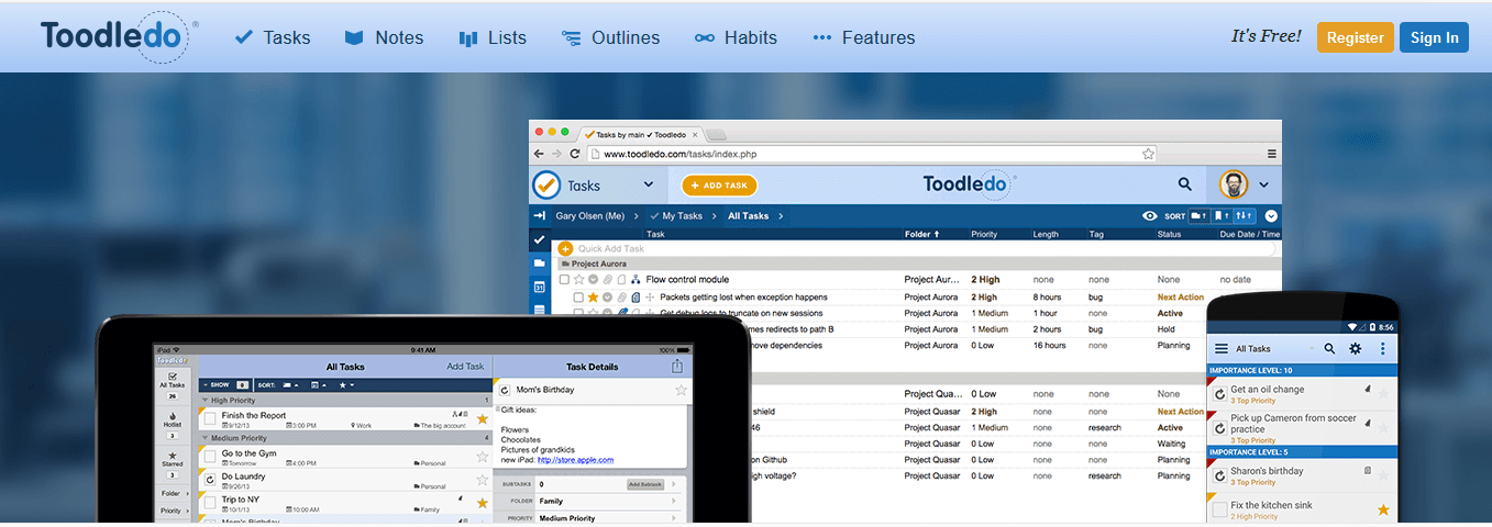 ToodleDo - Online To do lists for android & ios