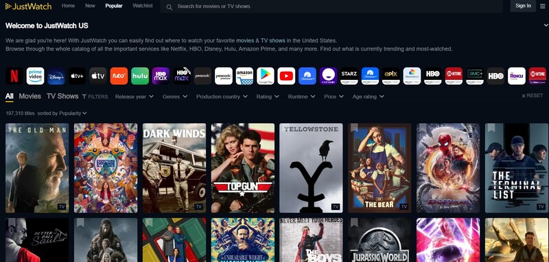 JustWatch - watch movies and streaming