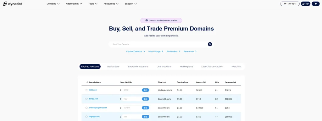 dynadot marketplace