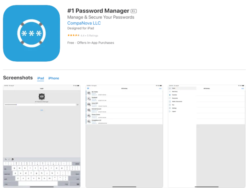 Password Manager App for iPhone