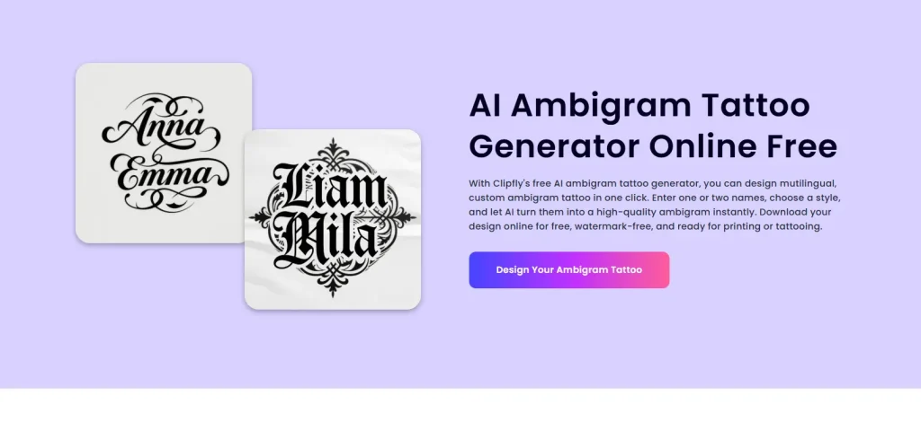 Clipfly Ambigram Generator